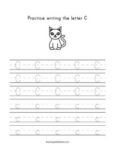 Practice Writing Cat - learning worksheets Letters