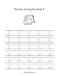 Practice Writing Elephant - learning worksheets Letters