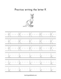 Practice Writing Key - learning worksheets Letter K
