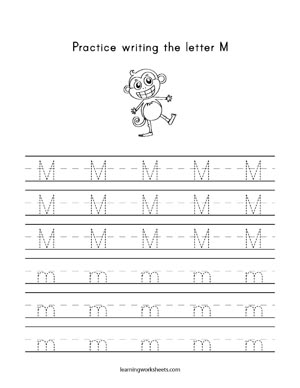Practice Writing The Letter M - learning worksheets Letters