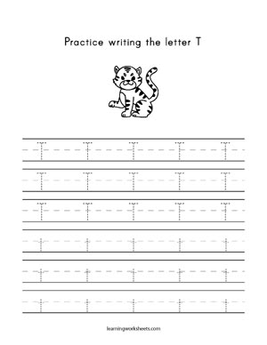 Letter T Handwriting Practice Worksheet - Have Fun Teaching