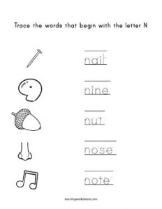 Practice Writing The Letter N - learning worksheets Letters