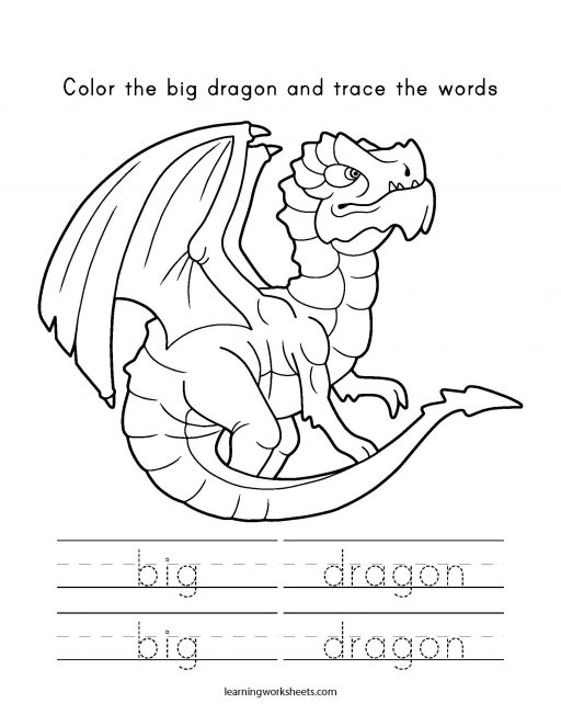 color and trace big dragon 1