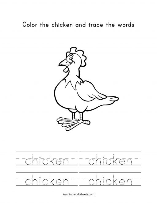 color and trace chicken