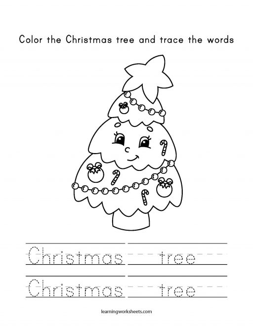 color and trace christmas tree