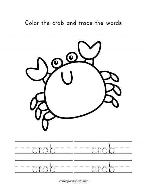 color and trace crab