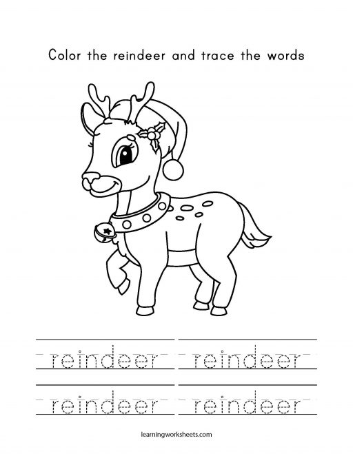 color and trace reindeer