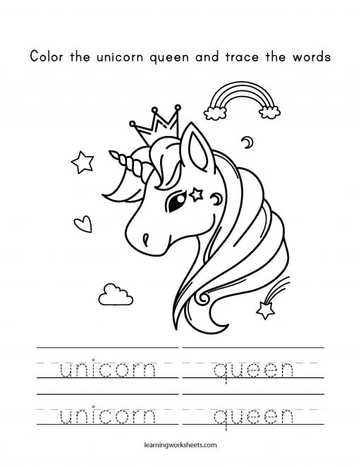 color and trace unicorn queen 1