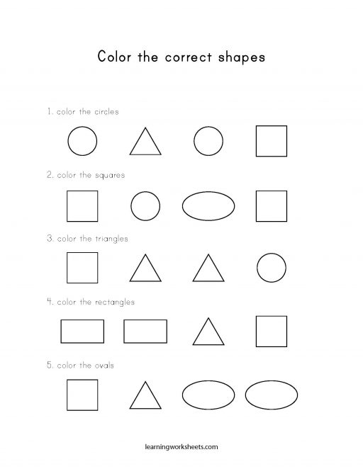 color the correct shapes