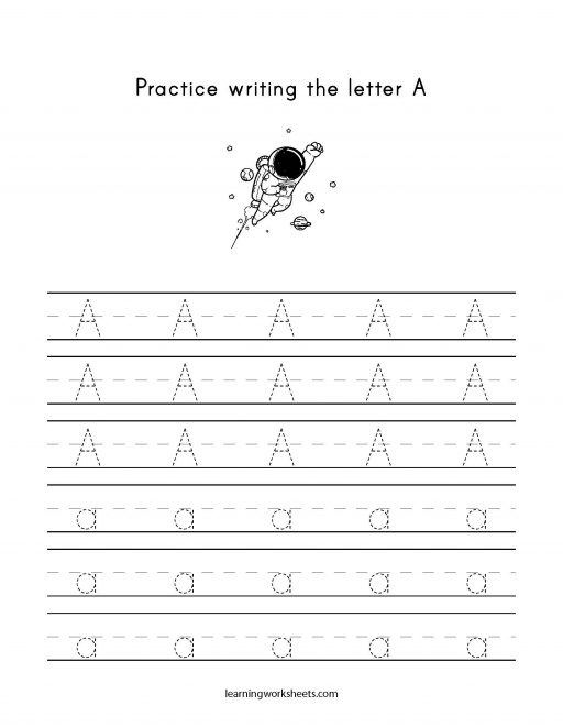 Letter A Practice Writing Sheet