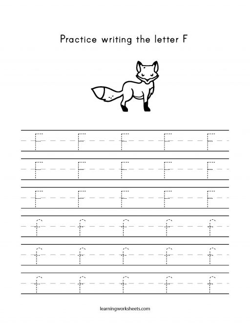 Practice Writing The Letter F - learning worksheets Letters