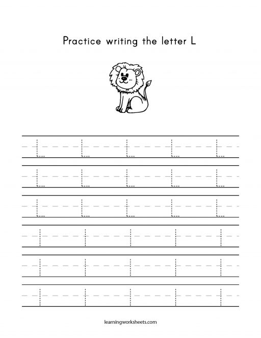 Practice Writing The Letter L - learning worksheets Letters