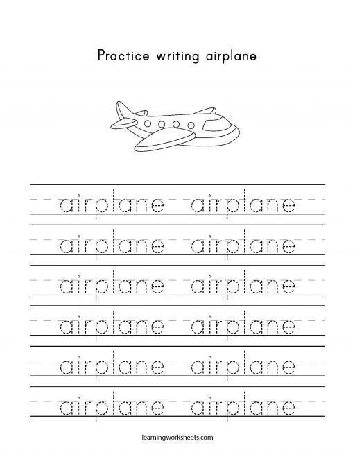 practice writing airplane