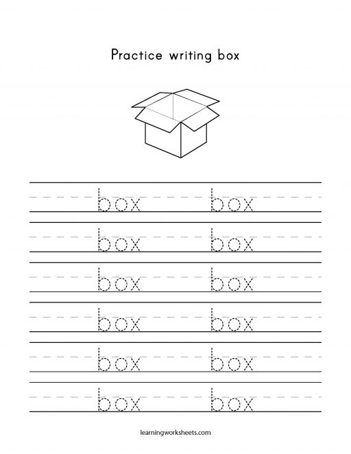 practice writing box