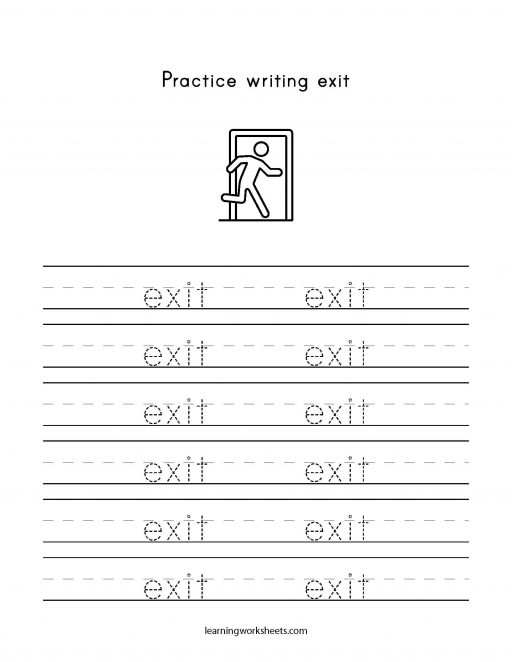 practice writing exit