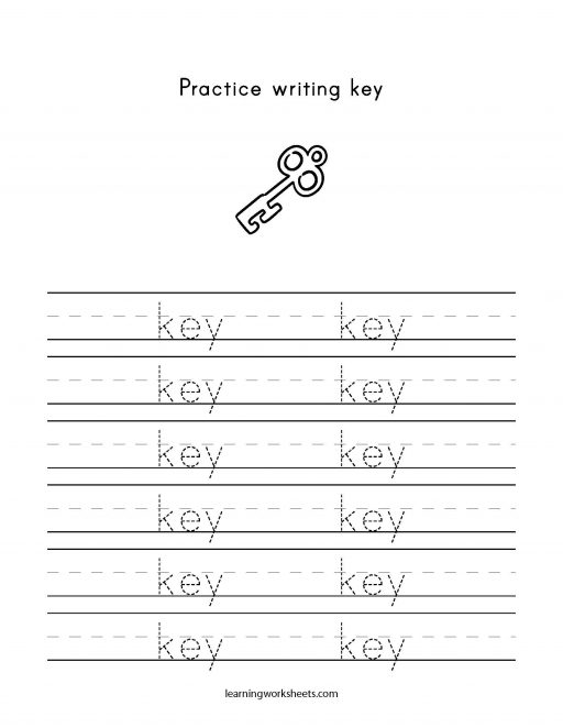 practice writing key