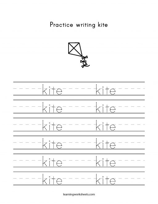 practice writing kite