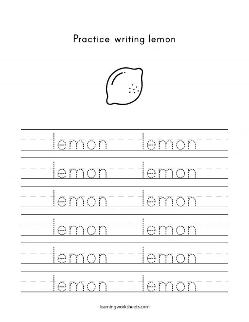 practice writing lemon