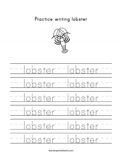practice writing lobster