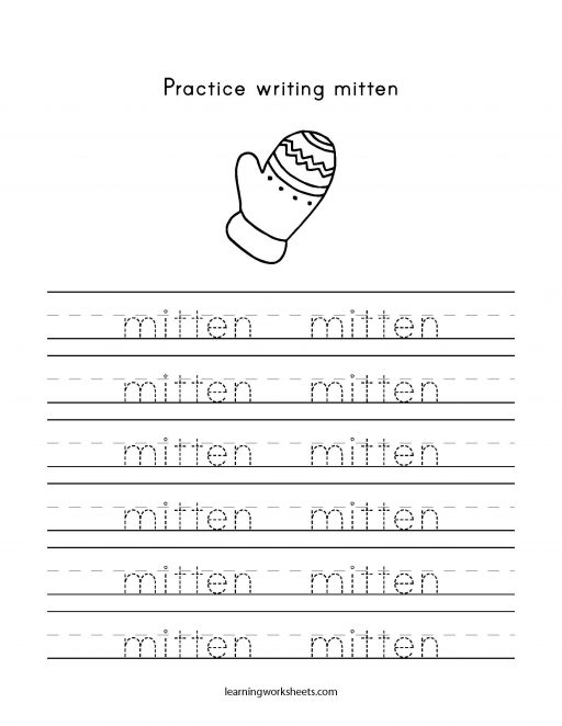 practice writing mitten