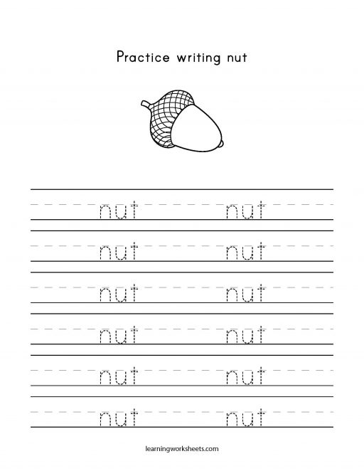 practice writing nut