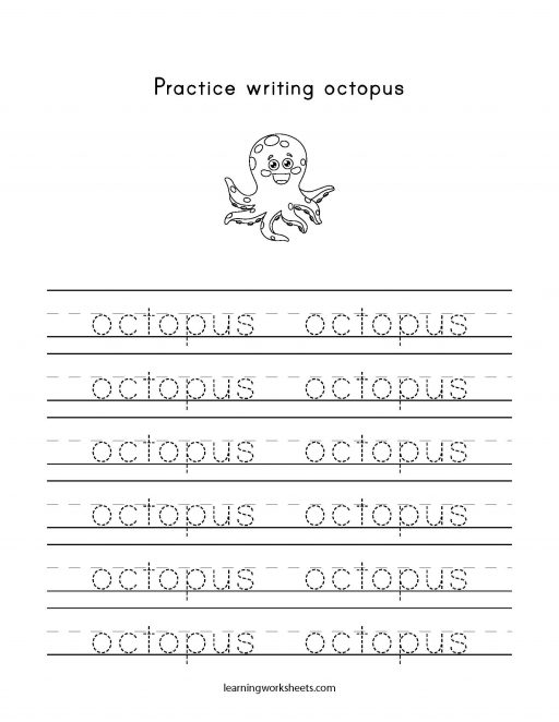 practice writing octopus
