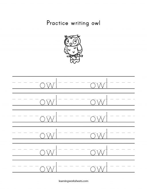 practice writing owl