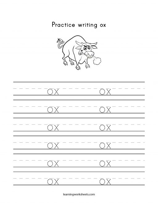 practice writing ox