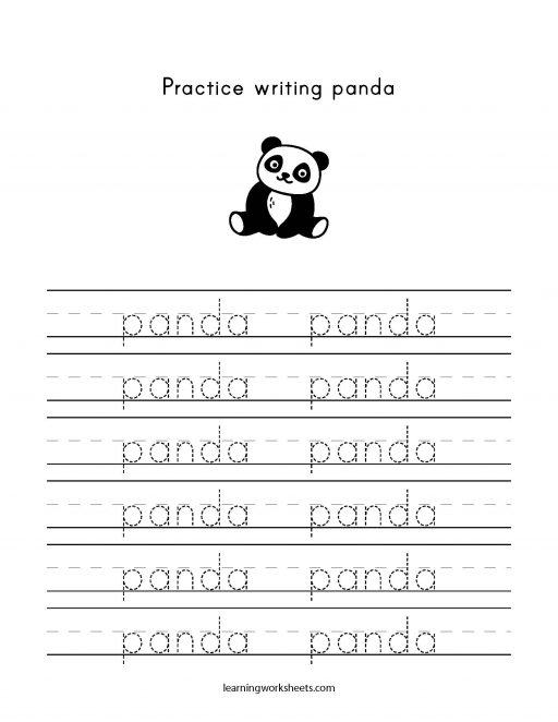 practice writing panda