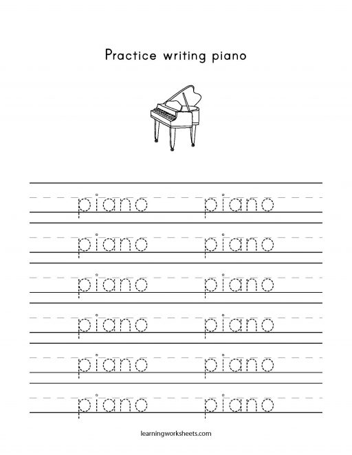 practice writing piano