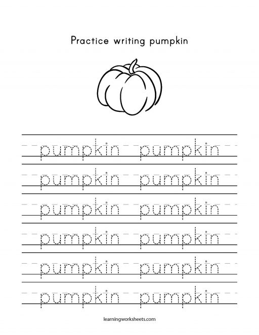 practice writing pumpkin