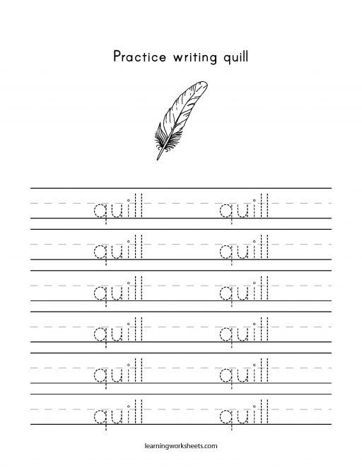 practice writing quill