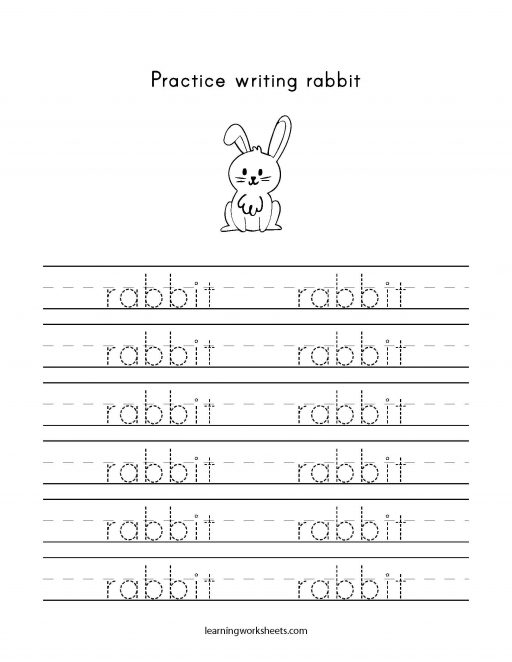 practice writing rabbit