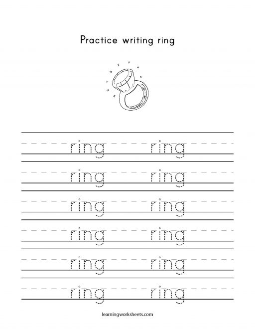practice writing ring