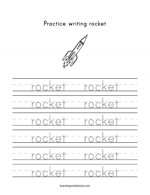 practice writing rocket