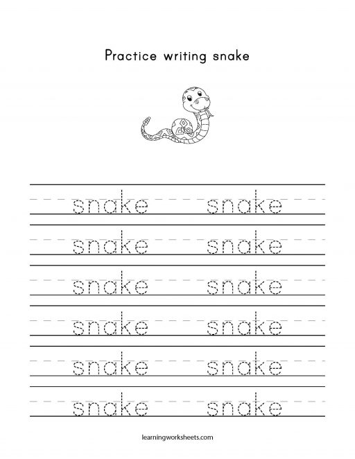 practice writing snake