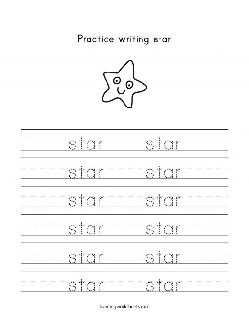 practice writing star