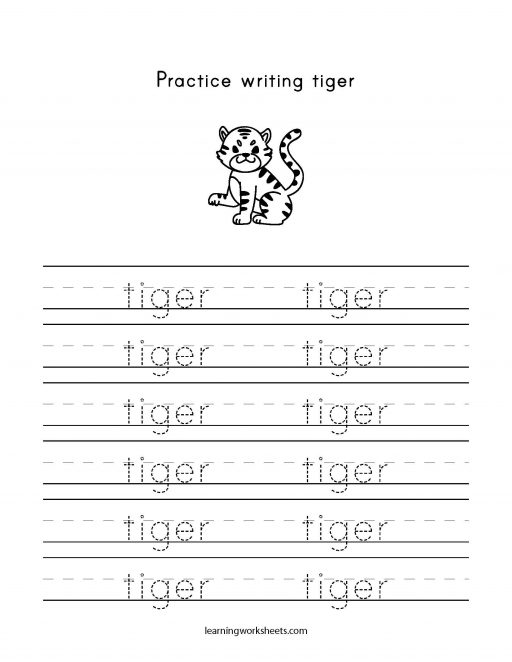 practice writing tiger