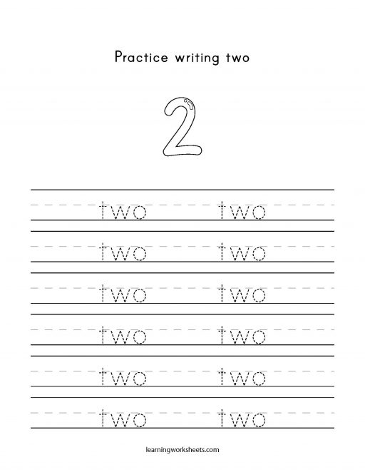 practice writing two