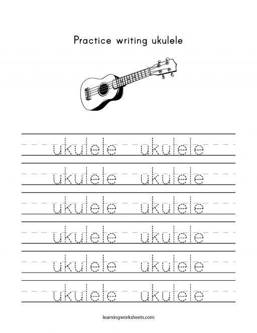 practice writing ukulele