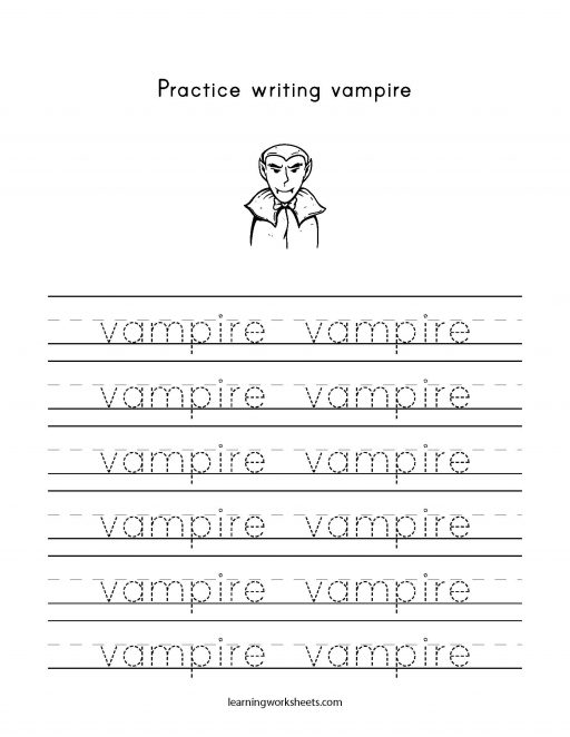 practice writing vampire
