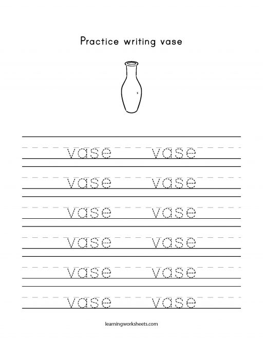 practice writing vase