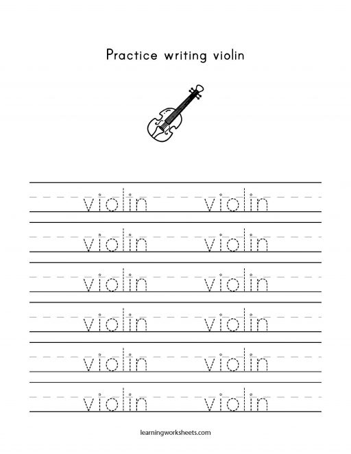 practice writing violin
