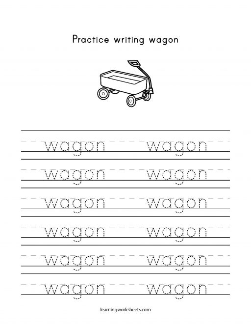 practice writing wagon