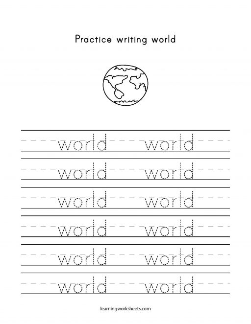 practice writing world