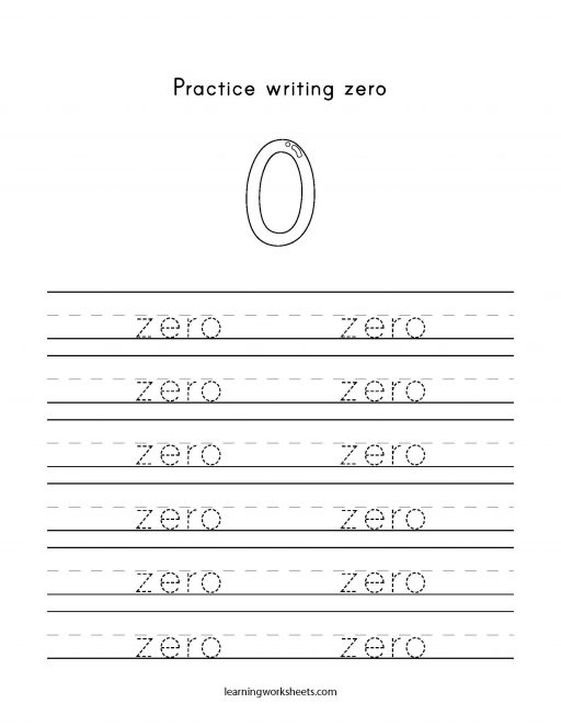 practice writing zero