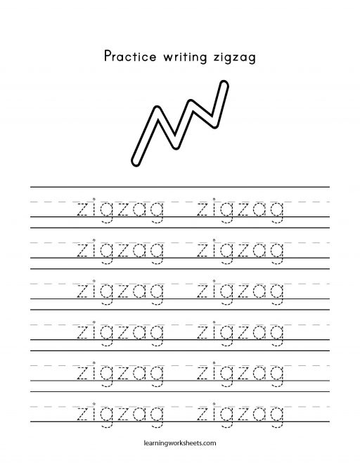 practice writing zigzag