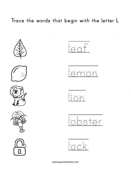 trace letter l