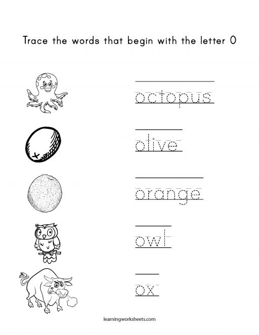trace letter o