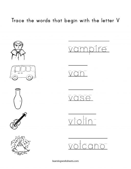 trace letter v